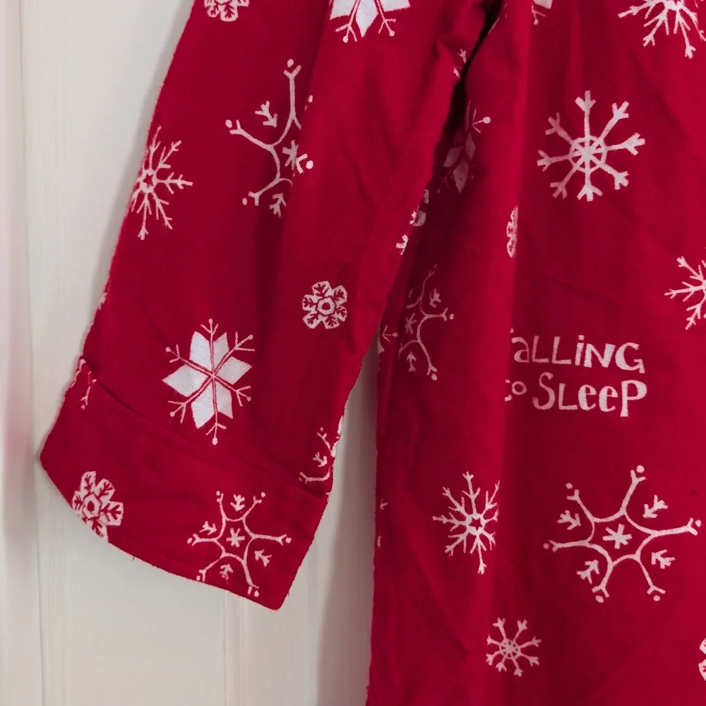 Hatley Women's Flannel Nightgown SMALL Christmas Holidays Snowflakes Sleep Shirt